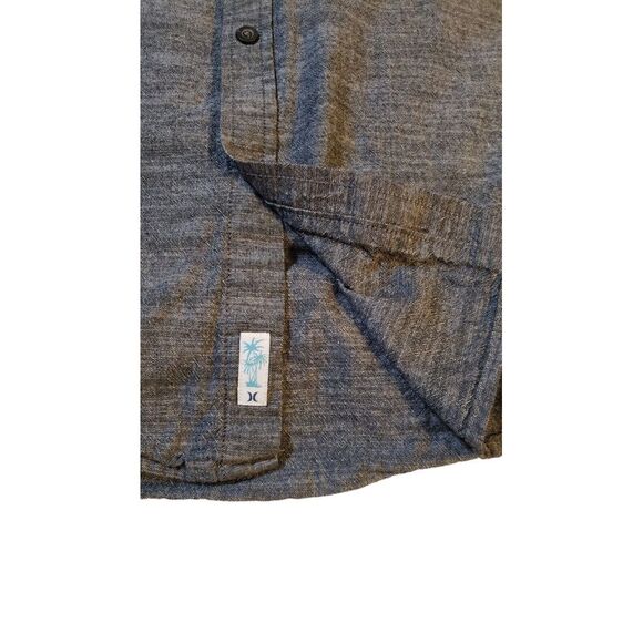 Hurley 'The Standard Collection Slub Button Down' Mens Gray Shirt Size XL Surfer - Picture 9 of 16